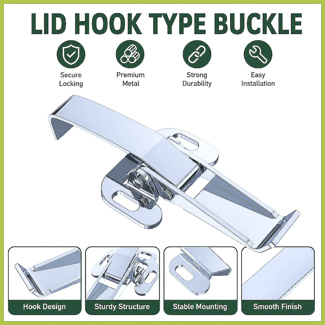 Heavy Duty Industrial Toggle Latch Clamp Lock, Long Type Fixed Buckle for Mechanical Equipment, Insulated Barrel Hardware, St