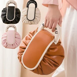 Borsa per cosmetici con coulisse per ragazze borsa per il trucco da viaggio Organizer custodia per il trucco da toilette portatile custodia per la bellezza di grande capacità