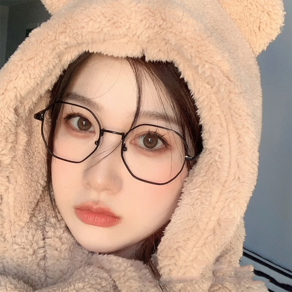 الفن ريترو للجنسين مضلع مكافحة نظارات الضوء الأزرق إطار معدني شقة العين موضة مريحة شفافة مشهد للرجال النساء