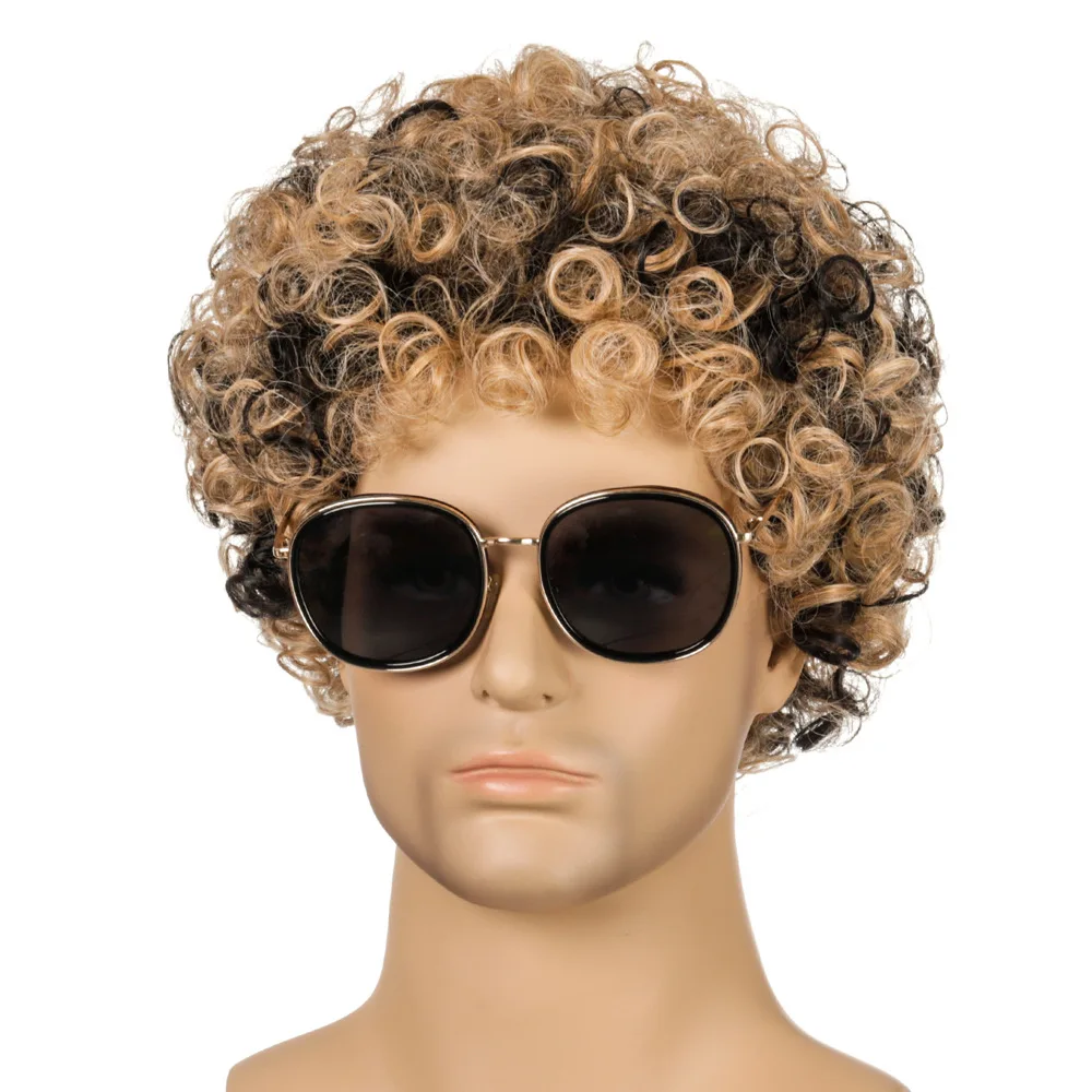 

Мужской модный и дышащий синтетический парик из сетки с розовым оттенком