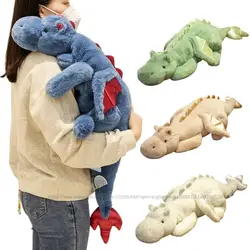 90/110cm Flying Dinosaur Fluffy Dragon Doll Relieve Stress Plush Toy Stuffed Scary Giant Animal Long Fur Super Soft Gift Kids