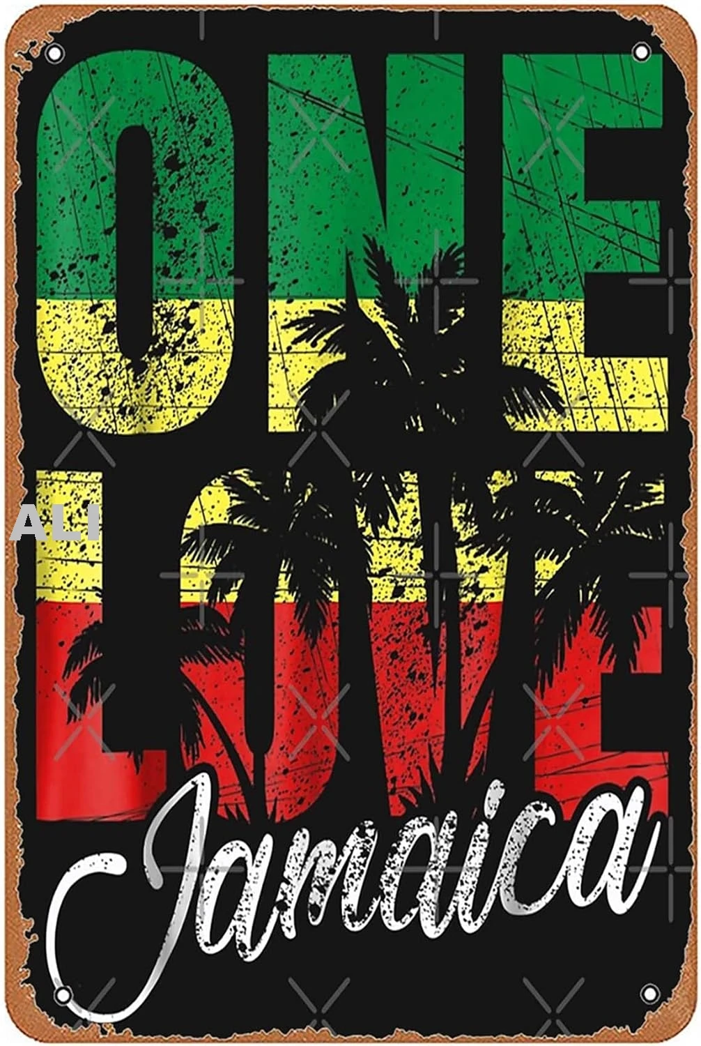 Vintage Metal Tin Sign One Love Jamaica Caribbean Vacation Aluminum Signs Funny Novelty Kitchen Bar Club Garage Garden Farm W pp