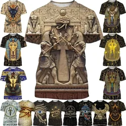 Summer New Pharaoh 3D Print T-Shirt Personality Ancient Horus Egyptian God Eye Egyptian Pharaoh Fashion Unisex Streetwear TShirt