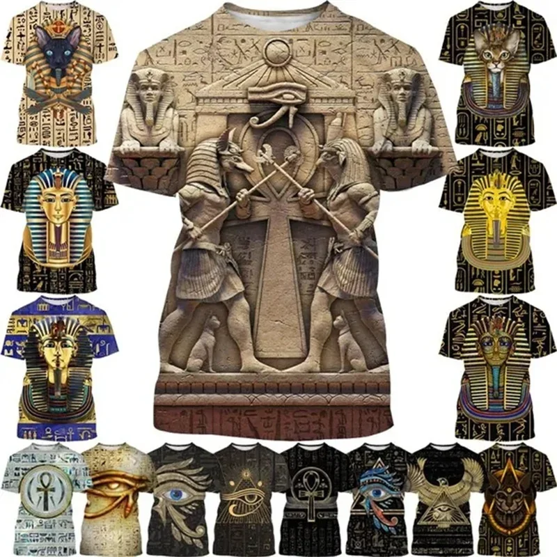 Summer New Pharaoh 3D Print T-Shirt Personality Ancient Horus Egyptian God Eye Egyptian Pharaoh Fashion Unisex Streetwear TShirt