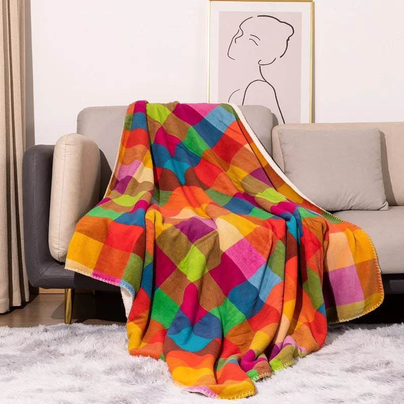 double-layer-coral-fleece-colored-checkered-blanket-thick-lamb-wool-blankets-for-all-seasons-nap-sofa-cover-for-office-homestay