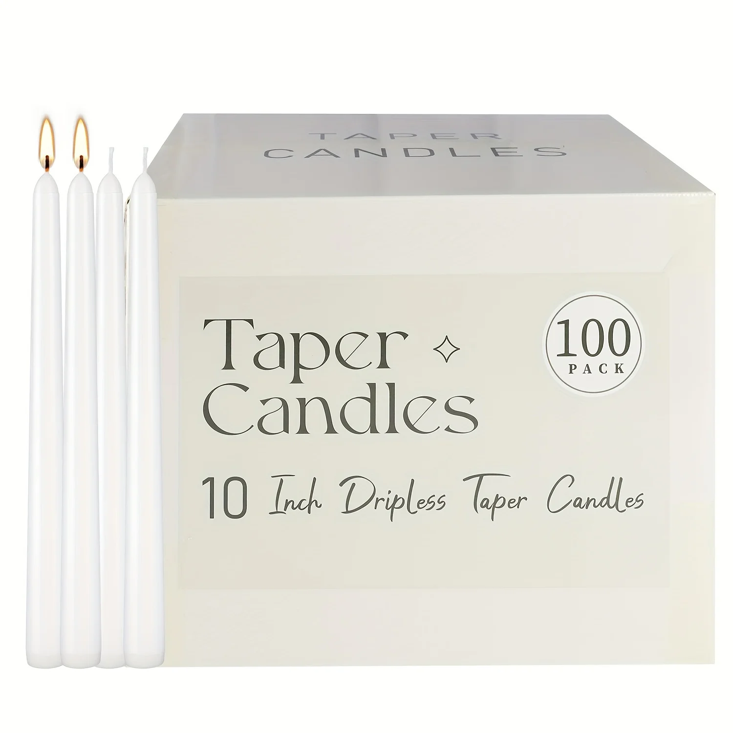 

100 pack of 10 inch white non dripping and non fragrant conical candles, church candles, vigil candles, Sabbath candles, prayer
