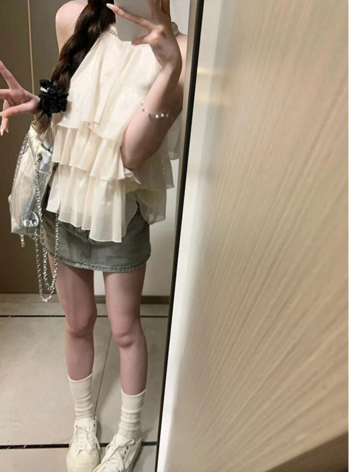 Ele Ladylike Spitze Trim Svel Top frauen Neue Sle Ultra Fee Süße Abnehmen Ne Hängenden Riemen Weste Sommer