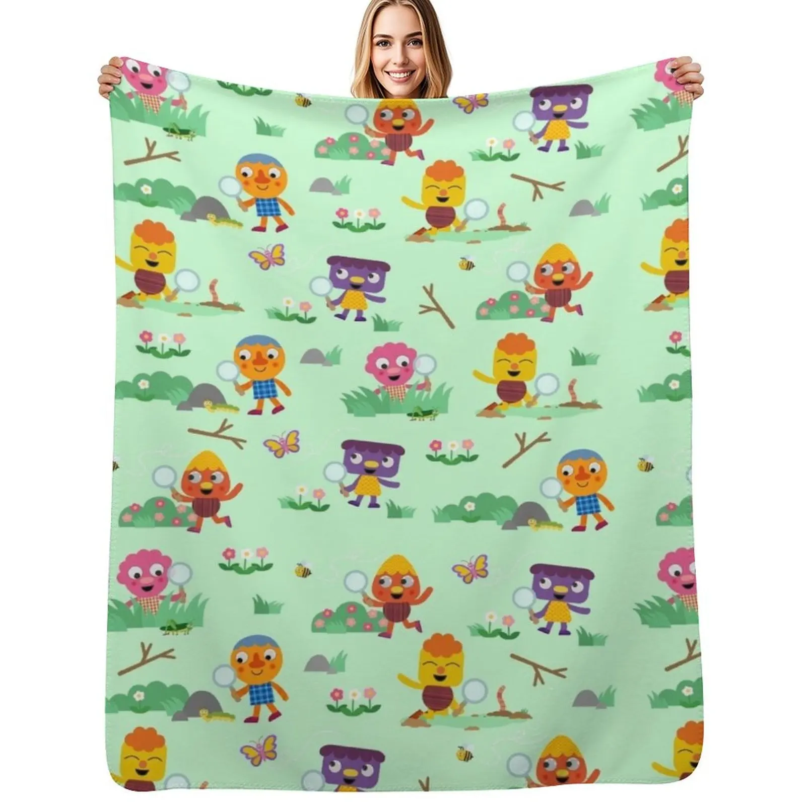 

Noodle & Pals Pattern 02 Throw Blanket Cozy Home Blanket Gift for Christmas Holiday