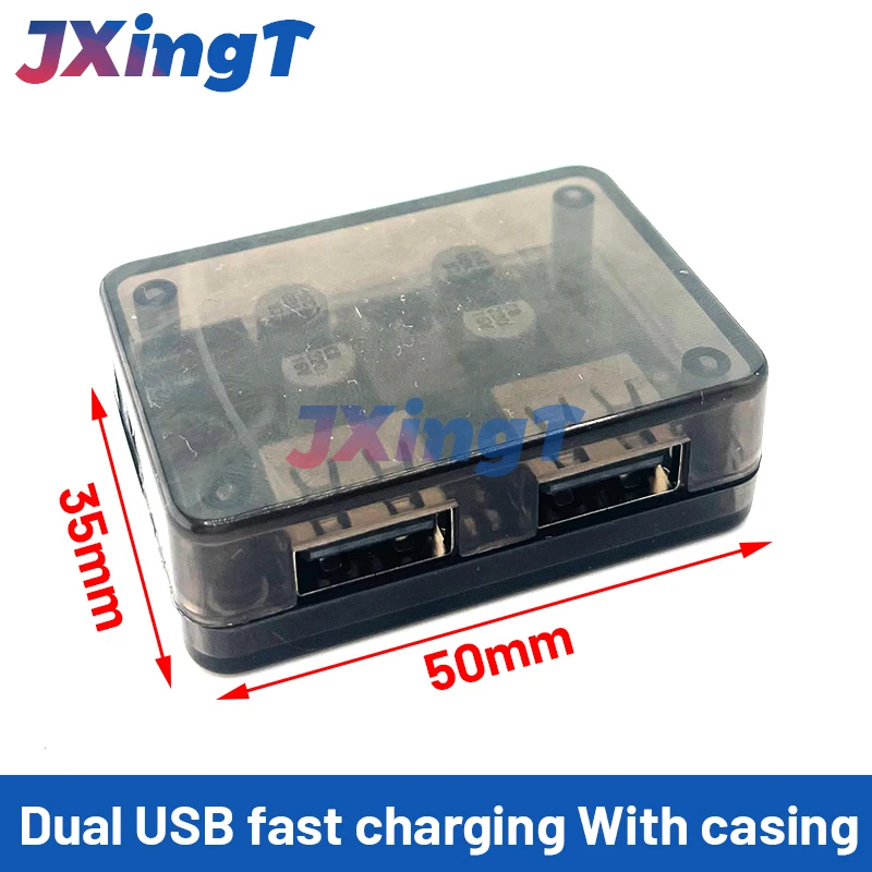 Dual USB fast charging and voltage reduction module 6-30V12V24V to QC3.0 FCP for car phone charging