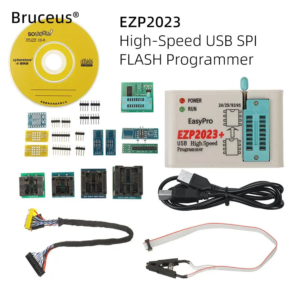 

EZP2023 + высокоскоростной USB-программатор SPI + 12 адаптеров для самостоятельной сборки с поддержкой 24 25 26 93 95 EEPROM 25 Flash Bios чип замена 2019