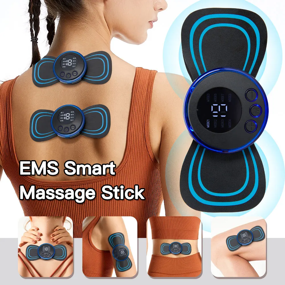 EMS Neck Massager Muscle Stimulator Electric Cervical Spine Massage Patch Low Frequency Pulse Massage Pad Pain Relief Relaxation