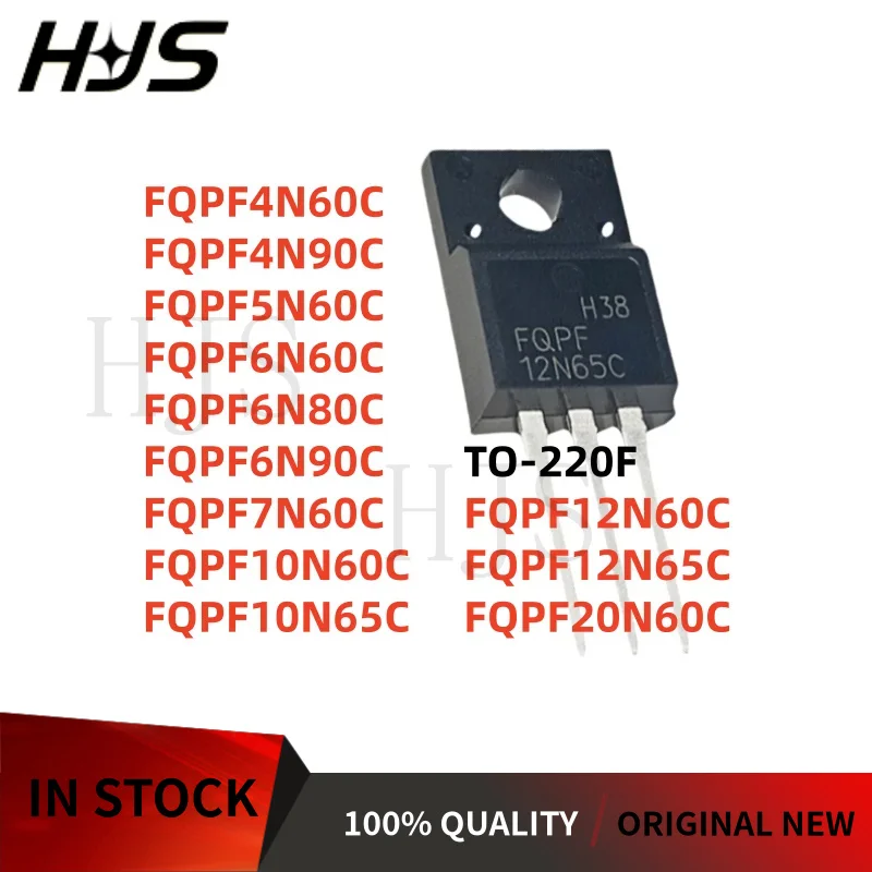 10PCS TO-220F FQPF4N60C 4N90C 5N60C 6N60C 6N80C 6N90C 7N60C 10N60C 10N65C 12N60C 12N65C 20N60C Brand new In stock