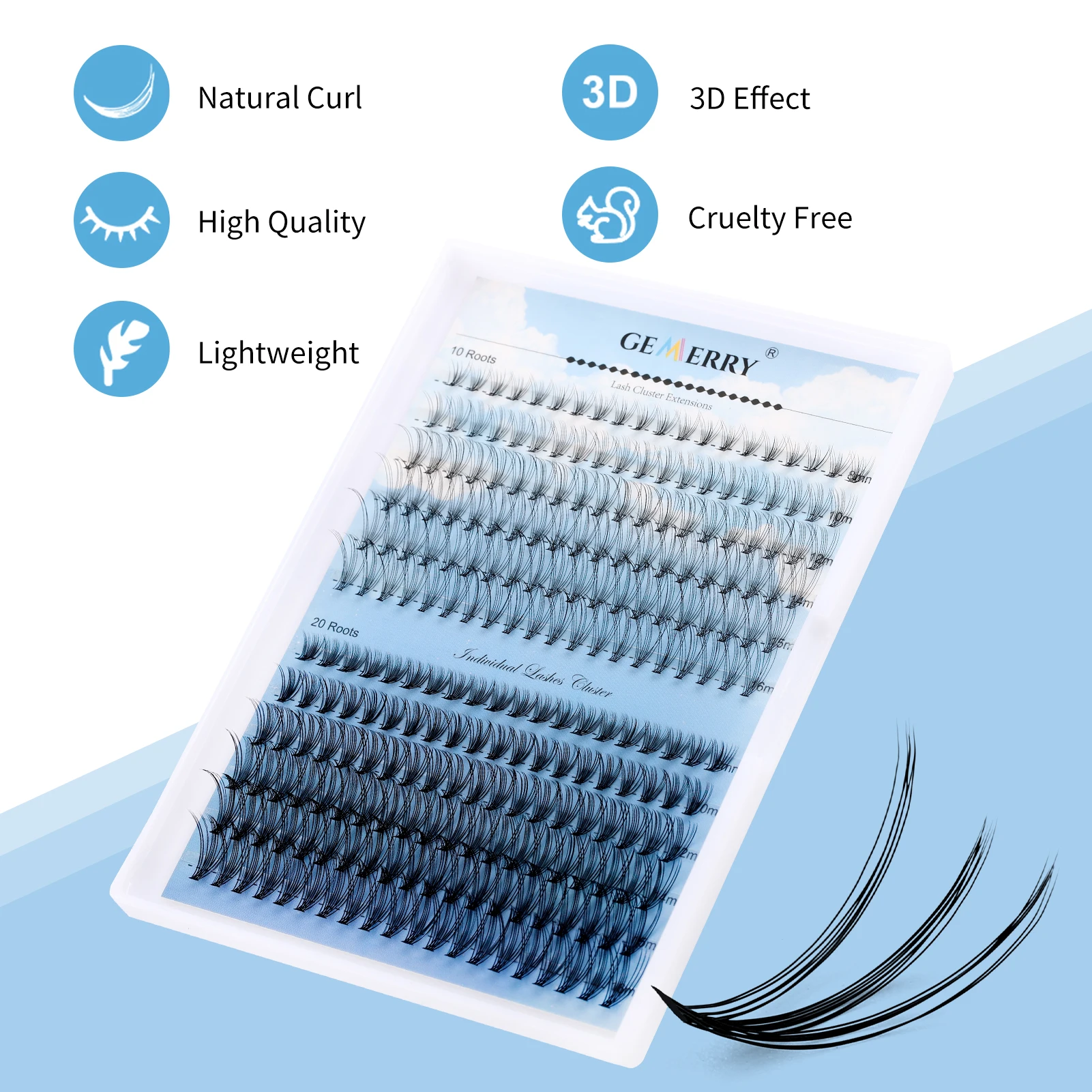 False eyelashes  30P 40P DIY Clusters  Makeup Gemerry   lashes   Russia High Quality Eye Lashes Soft Natural Lashes