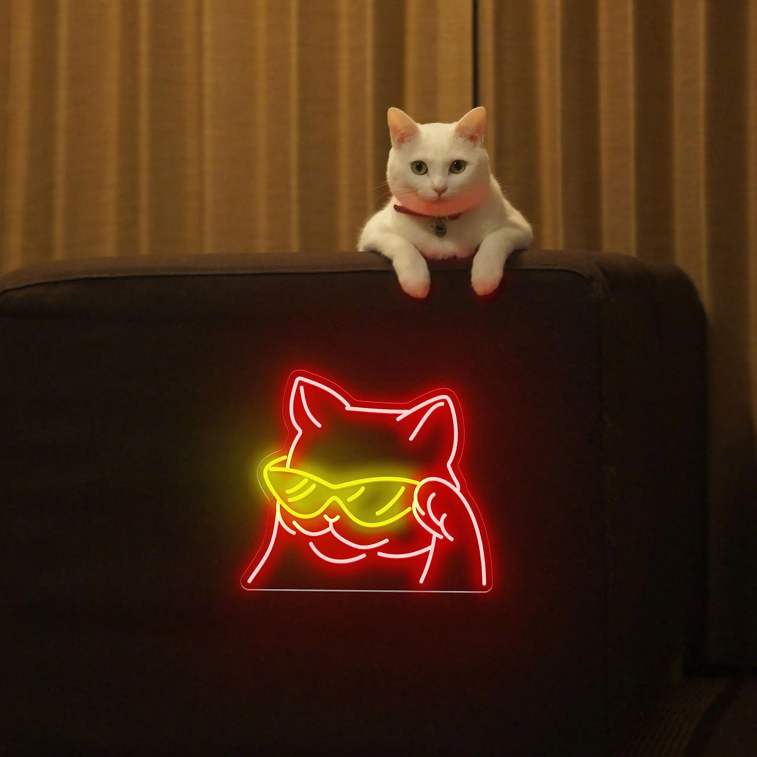 Imagem -02 - Cool Cat Led Neon Light para Quarto Infantil Sinal Noturno Decoração de Parede Lâmpadas Neon Presente de Aniversário Criativo Decoração do Quarto Usb