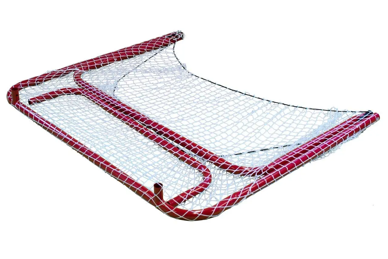 Immagine 4: Porta da Hockey su Ghiaccio Pieghevole Standard in Acciaio e Nylon Rosso e Bianco con Borsa
