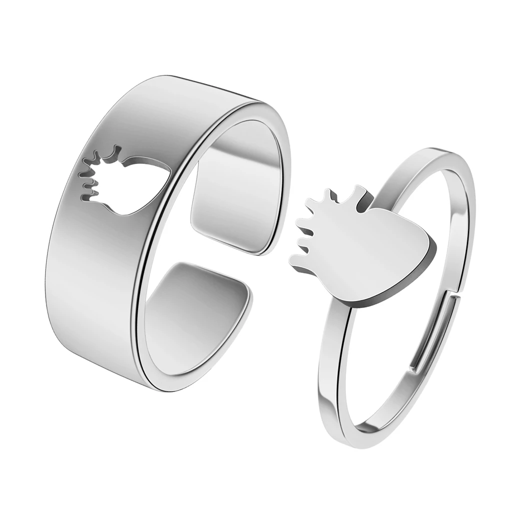 Stainless Steel Surgeon Anatomical Heart Promise Ring for Couples Doctor Jewelry Boyfriend Girlfriend Gift