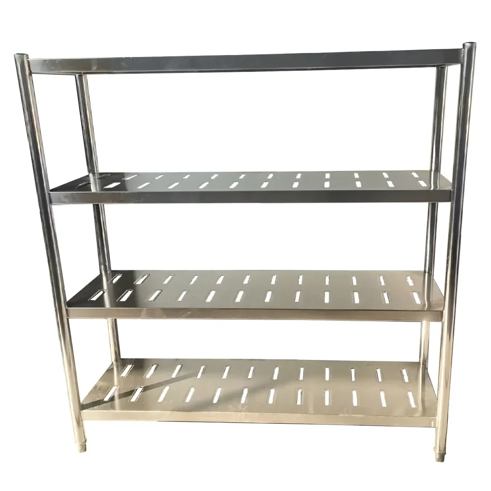 4 Layer Heavy Duty Stainless Steel Kitchen Storage Rack Good Price Metal Rack Hotel Restaurant Premium 4-Storey Storage Shelf