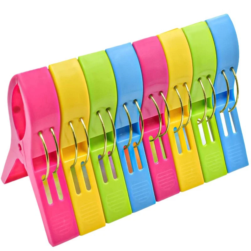 Beach Towel Clips Large Clamps to Hold Towel Holder Plastic Clothes Pegs Hanging Clip Clamps Clothespins for Towels YFJ003