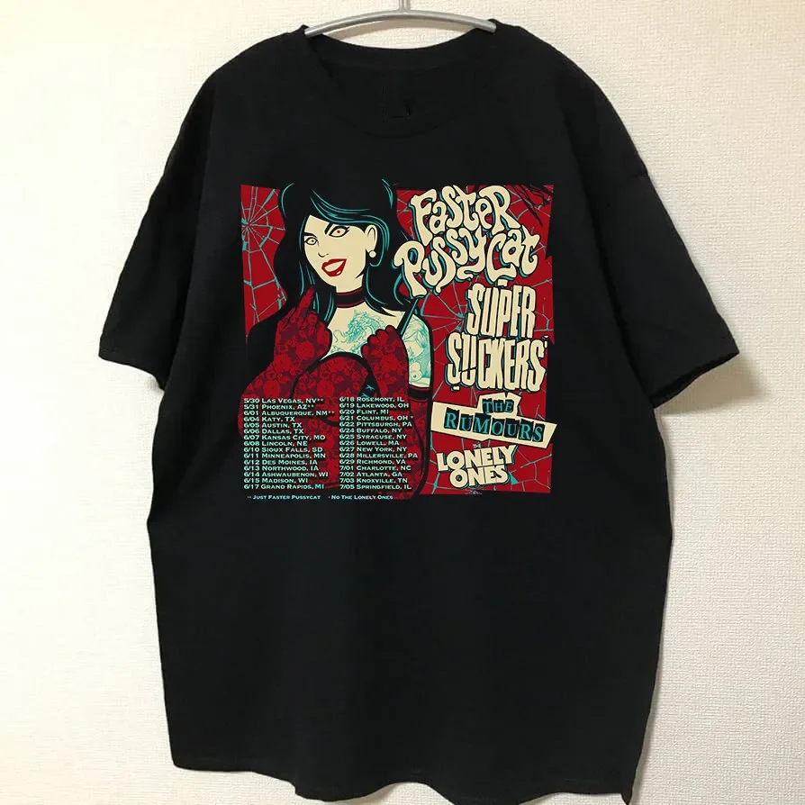 FASTER PUSSYCAT With The Rumours On Tour T Shirt Full Size S-5XL