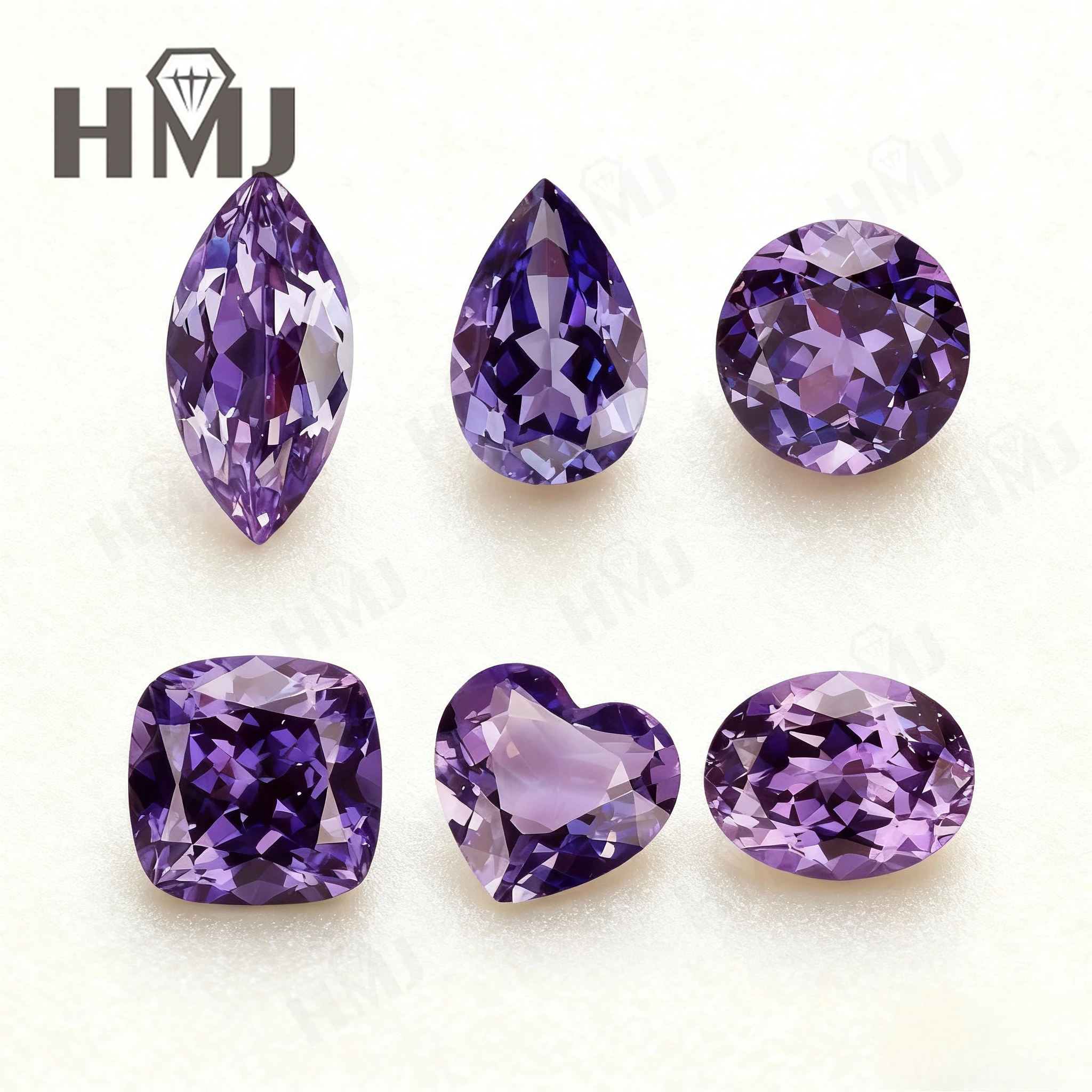 

Lab Grown Purple Gemstone Various Shapes AGL Certificate Selectable Beads Top Quality No Fade Wedding Proposal Ring Making Beads