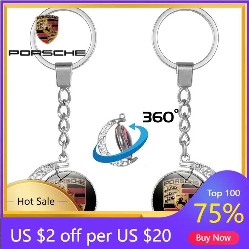 

Car Sticker For Porsche Cayenne Panamera Macan 911 High quality Metal Car Keychain Key Ring Anti-Loss For Porsche Cayenne Paname
