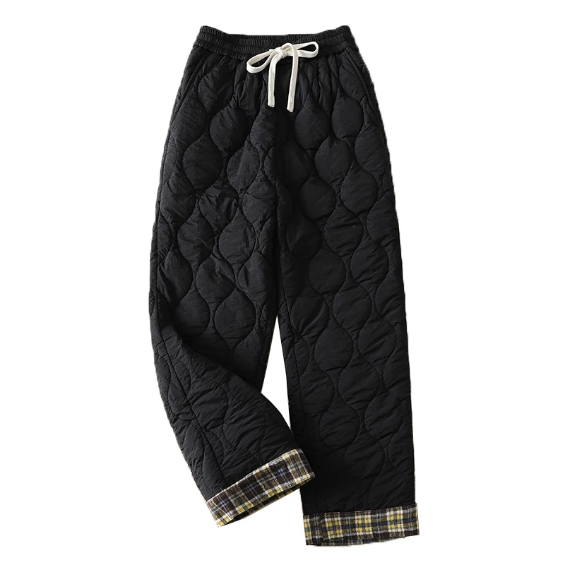 Hiver nouveau Sle femmes coton pantalon ceinturé taille élastique gourde Pr ligne léger chaud Long coton pantalon coupe-vent
