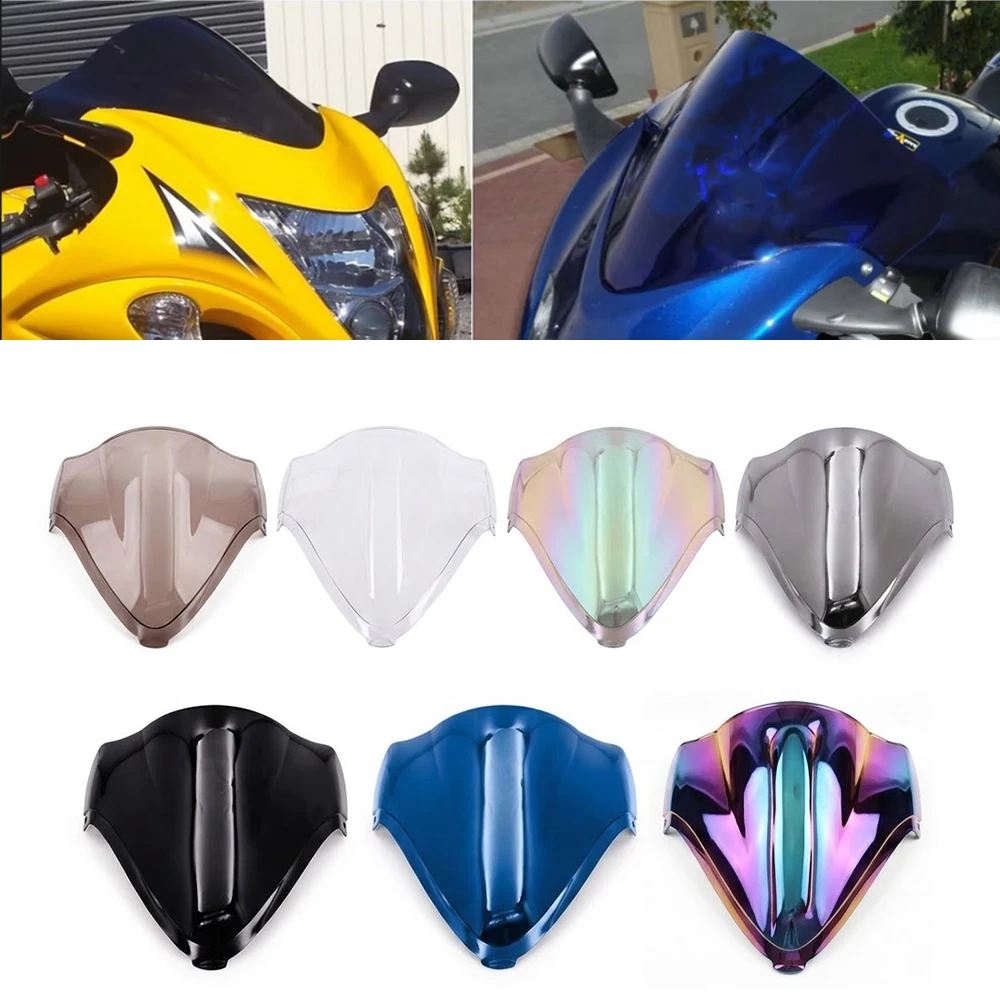 Motorcycle Double Bubble Windshield For Suzuki Hayabusa GSXR1300 GSXR 1300 GSX1300R 2008-2018 WindScreen Accessories Fairing
