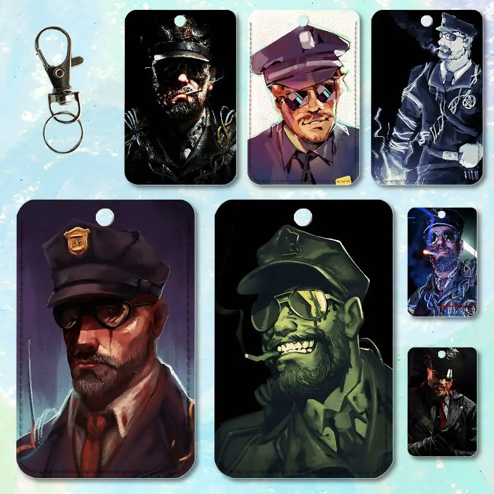 

O-Outlast Game Leland Coyle Premium PU Leather Card for Daily Use Holder Card Case with Metal Carabiner Customizable Design