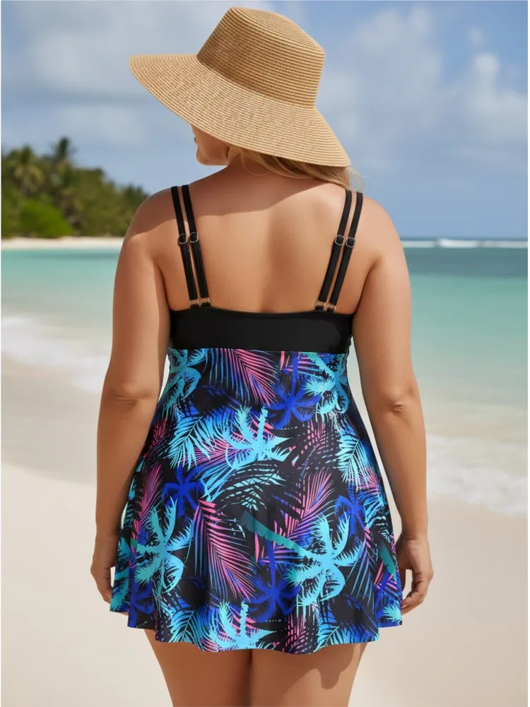 Bikini z wysokim stanem w dużych rozmiarach XL-6XL, damski strój kąpielowy push-up w dużych rozmiarach 4XL 3XL, letni strój kąpielowy Mujer, bikini modelujące brzuch.
