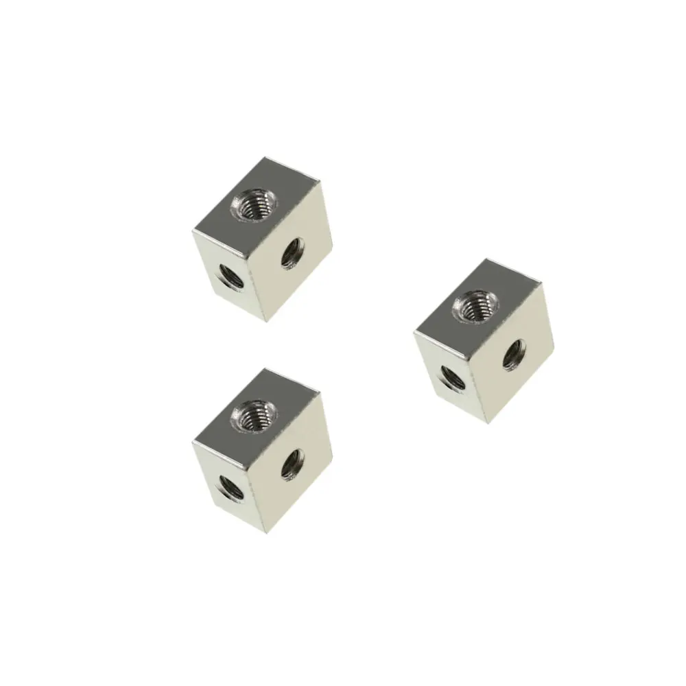 20 Three-Sided Nut Square Fixed Block Square Corner Lock Nut M3 Six-Sided Thread Plate Link Block Screws for Fixing Acrylic Box