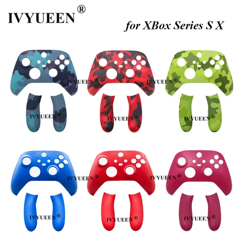 IVYUEEN-carcasa de repuesto para controlador Xbox Series X S Core, cubierta frontal, rieles laterales traseros, carcasa de camuflaje gris Mineral
