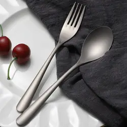 Pure Titanium Spoon Home Long Handle Stirring Spoon Thickened Western Food Spoon Tableware Camping Equipment Accessories New