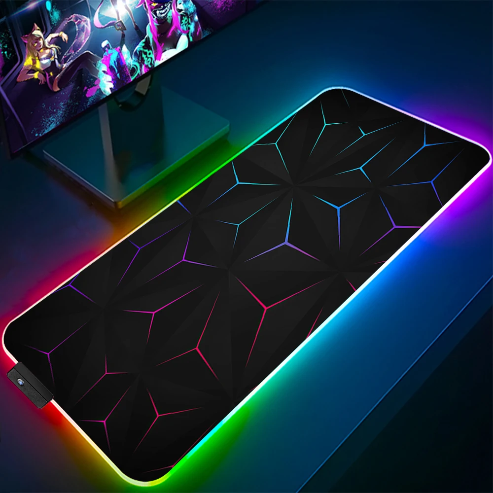 rgb-拡張六角形ゲーミングマウスパッド発光ゲームマットデスクマット-pc-コンピュータアクセサリー滑り止めオフィス幾何学マウスパッド