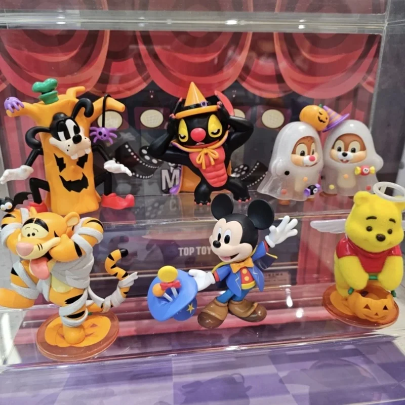 

Official Disney Animation Halloween Night Series Blind Box Mickey Desktop Figurine Stitch Model Children'S Toy Christmas Gift