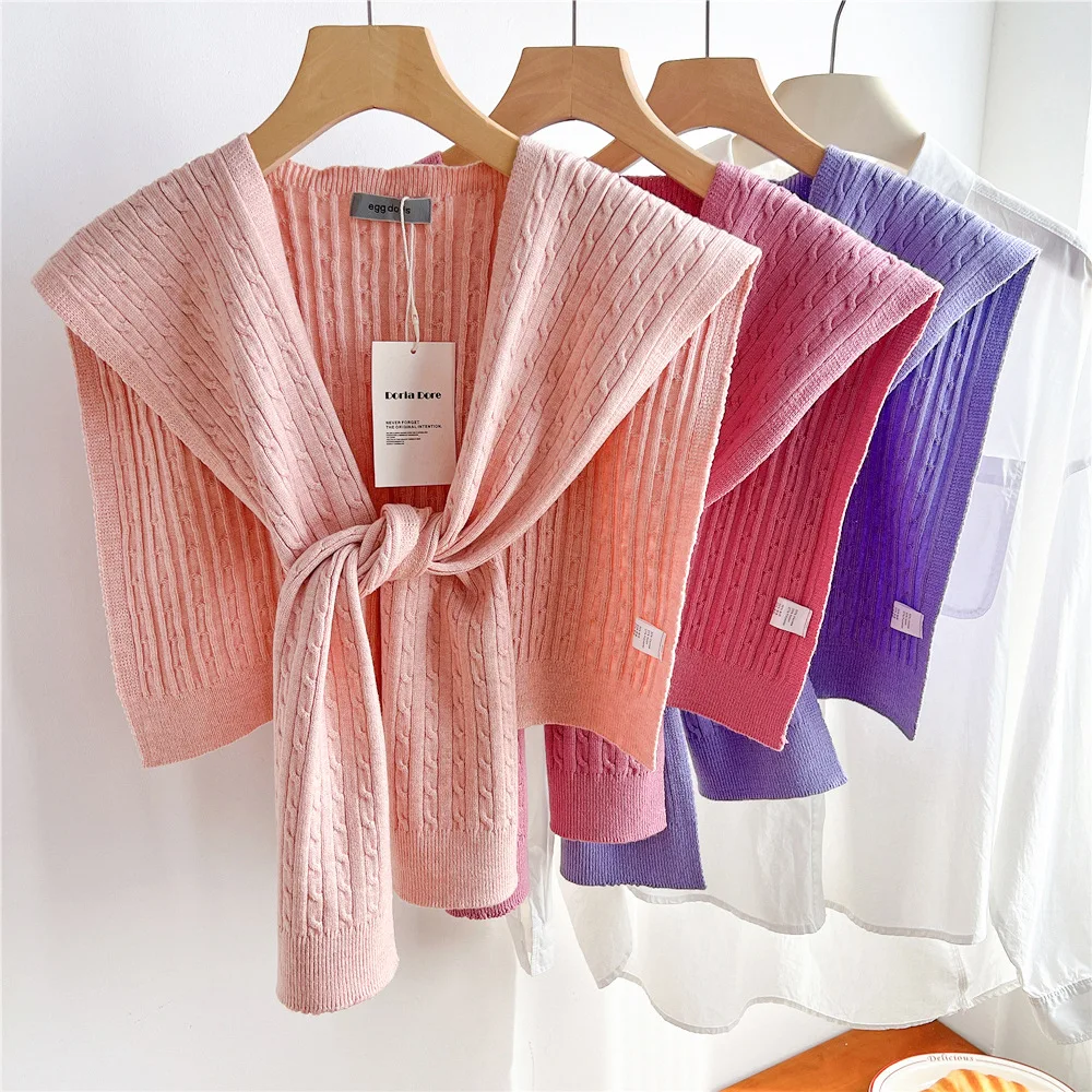 Knit Shawl Chain Design Breathable Comfortable Multicolor Women Autumn Spring Cardigan Wrap for Shirt Blouse Classic