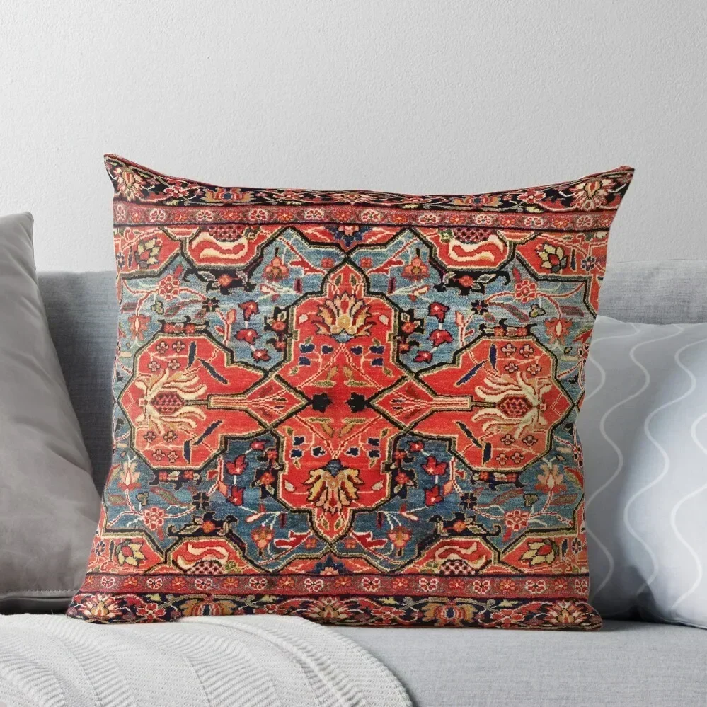 Kashan Poshti Central Persian Rug Print Throw Pillow Decorative Sofa Cushion Sofa Pillow Cover Pillowcases Bed Cushions pillow