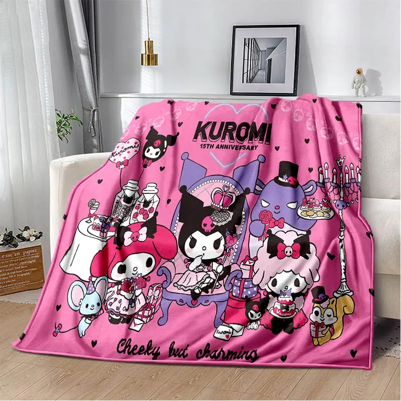 Sanrio Cute my melody printed blankets Picnic blanket Warm Flannel blankets Home bed linings blankets for beds Birthday Gift