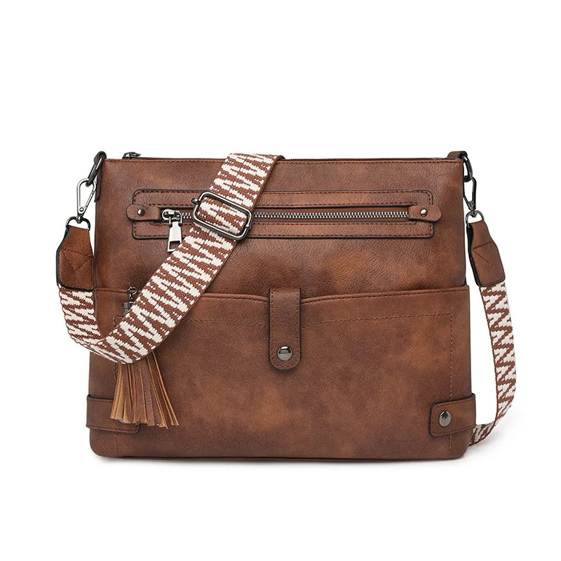 

Nesitu Vintage A4 Black Brown Grey White Coffee Lady Women's PU Leather Shoulder Messenger Bag for Ipad Purse m0411