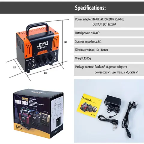 JOYO BanTamp-serien gitarrförstärkare 20W förförstärkare mini elgitarrförstärkare med Bluetooth tvåkanaligt hybridrör 8 best sales rörförstärkare gitarr - №1