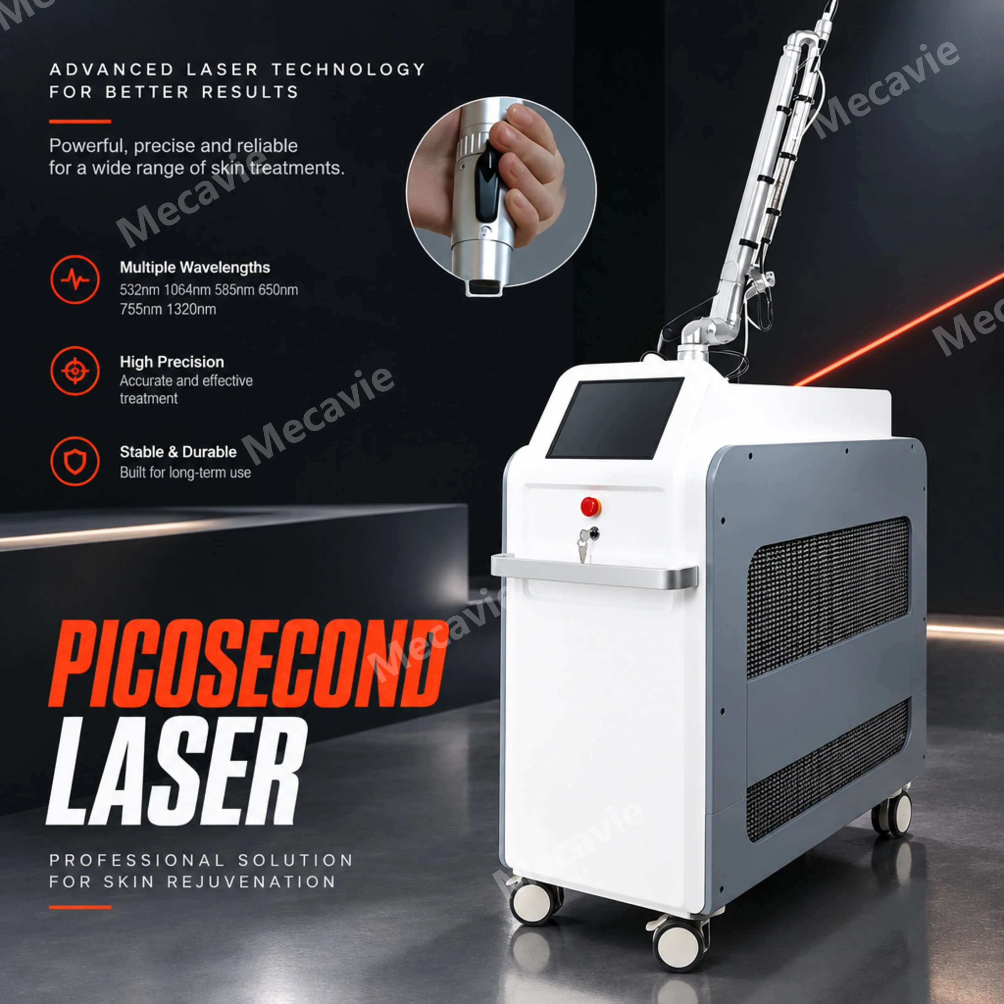 Professional Picosecond Laser Machine With Ps Ps Pulse Width Nm Nm Nm Wavelengths Mj Energy For Skin Instant Order Discount