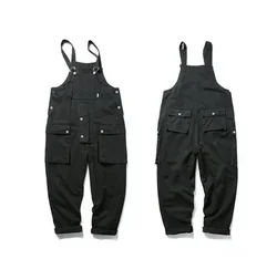 American Casual One Piece Set Suspenders Men's Overalls Loose Fashion Denim Jumpsuit