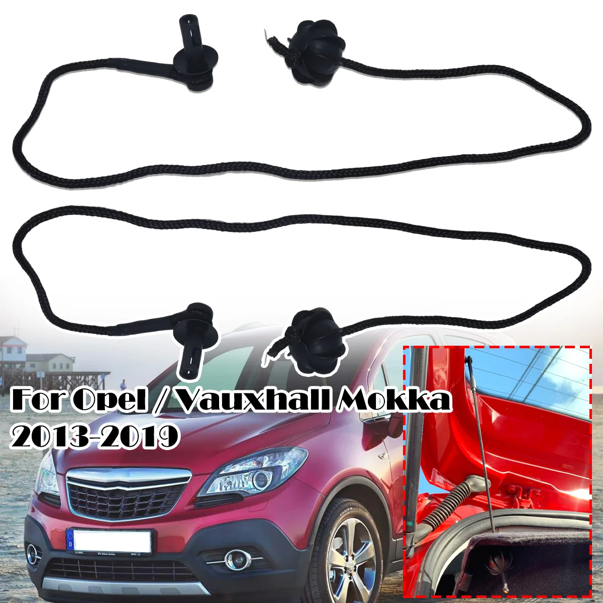 

For Opel Mokka Chevrolet Tracker 13-2019 Rear Boot Trunk Parcel Shelf Tray Strap String Rivet Bracket Clips Side Trim Pivot Rope