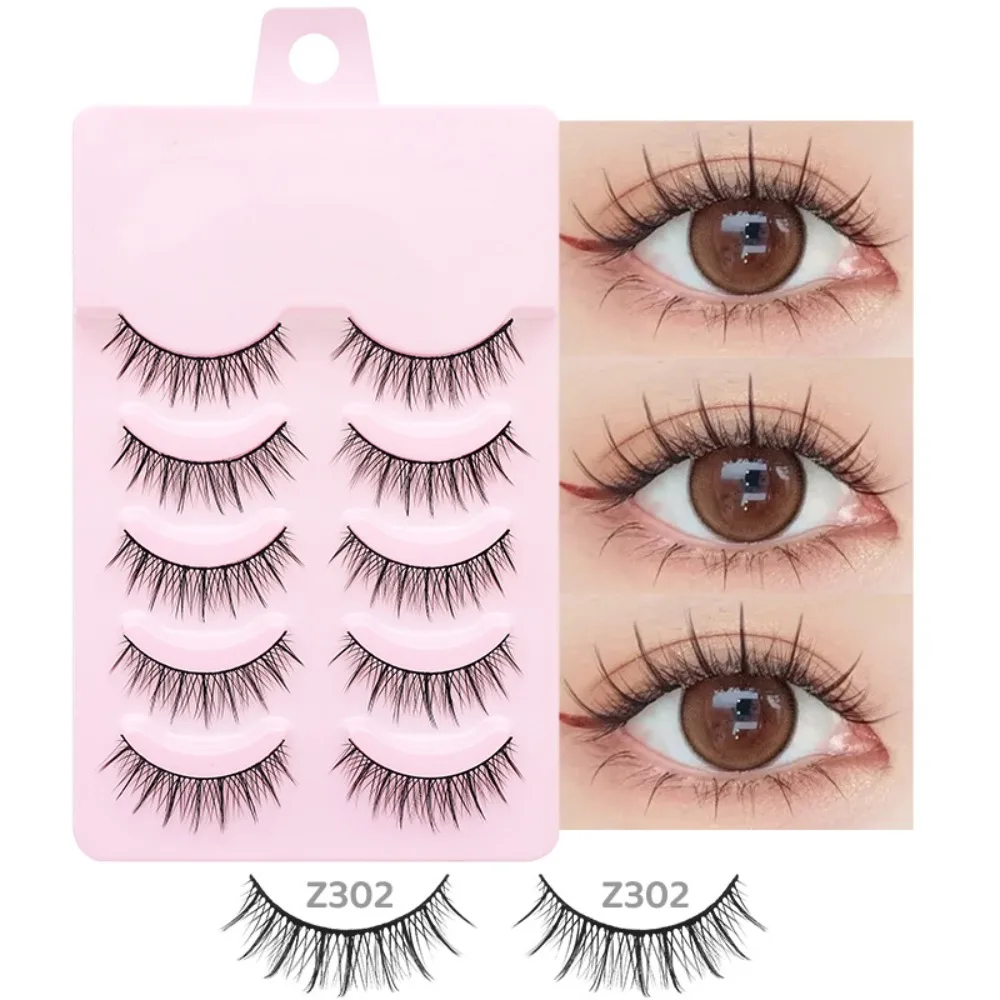 Beautiful 5 Pairs Manga Lashes Multiple Styles DIY Faux Mink Lashes Anime Cosplay Handmade Segmented False Eyelashes Men