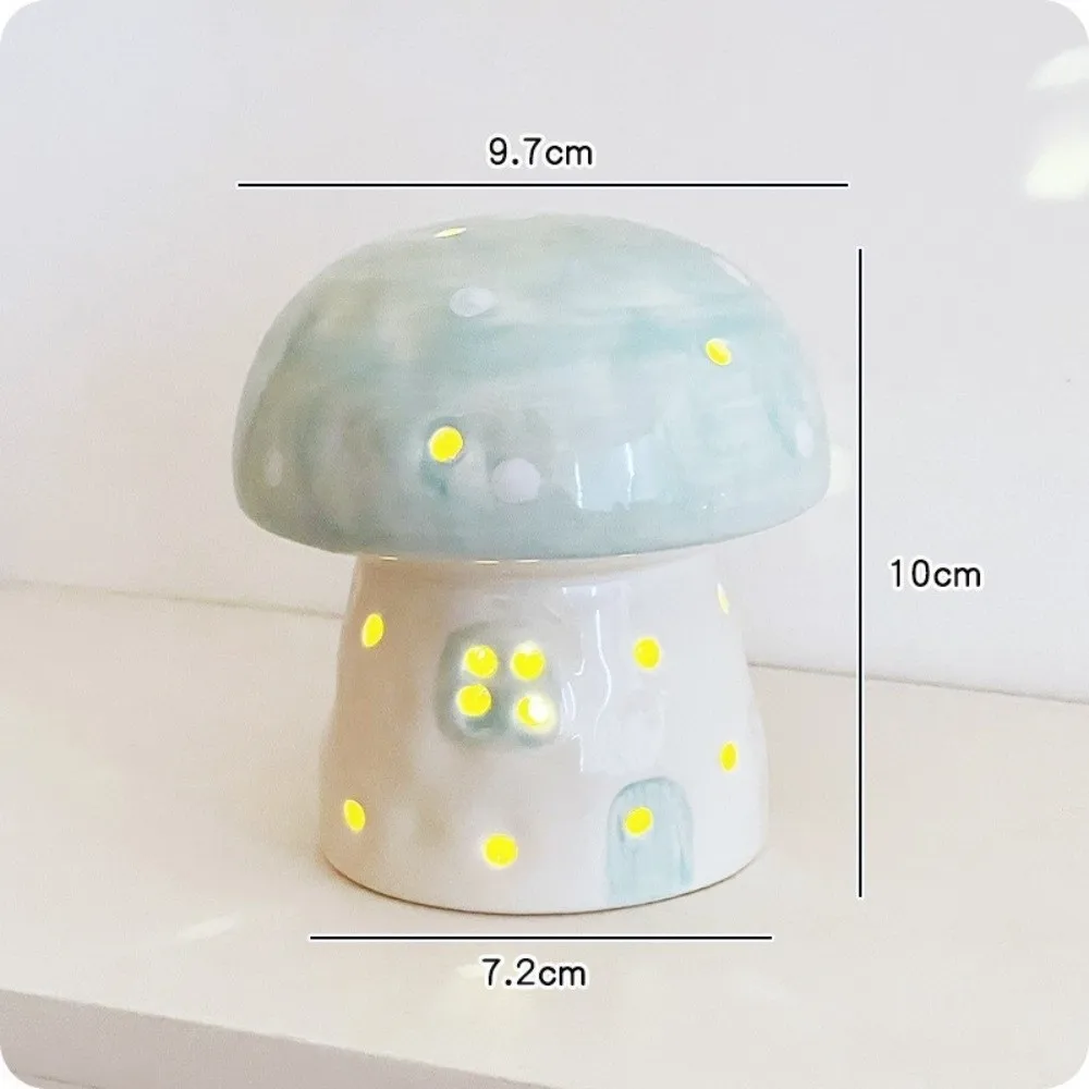 Table Decor Lamp Mushroom Night Light Eye Protection Sleeping Bedside Night Light Nordic LED Ceramic Night Light Birthday Gift