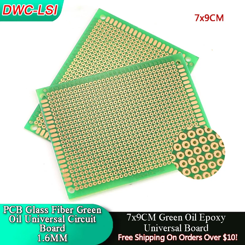5/10PCS 7*9CM DIY PCB Universal Circuit Board Test Green  Oil Board Breadboard Bakelite Plate Glass Fiber 7x9CM  Thickness 1.6MM
