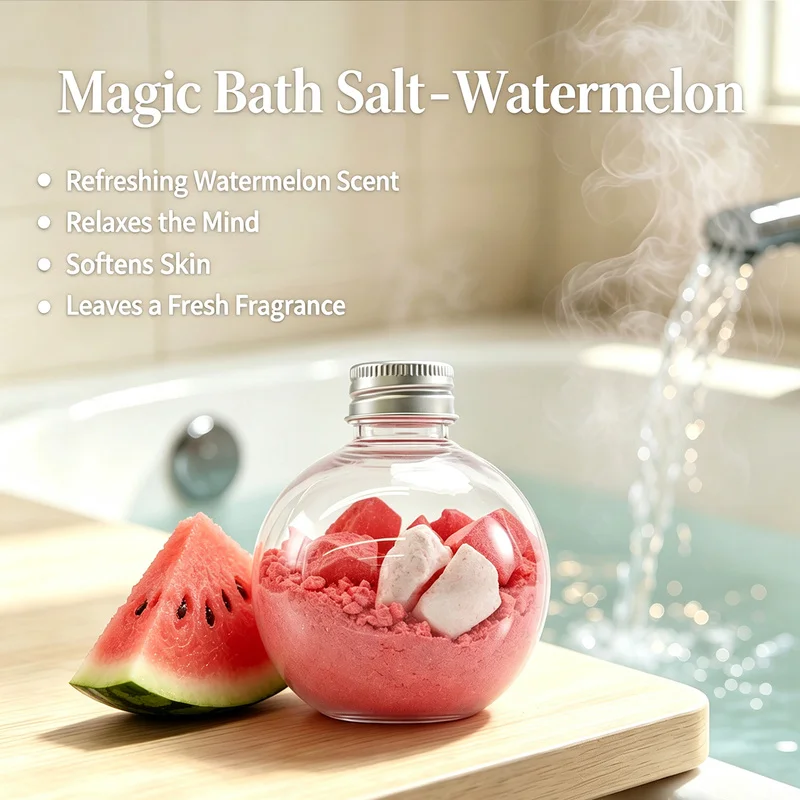 Magical Watermelon Bath Salts Refreshing Aromatherapy Soak Energizing Mood Boosting Natural Sea Salt for Summer Spa view 5