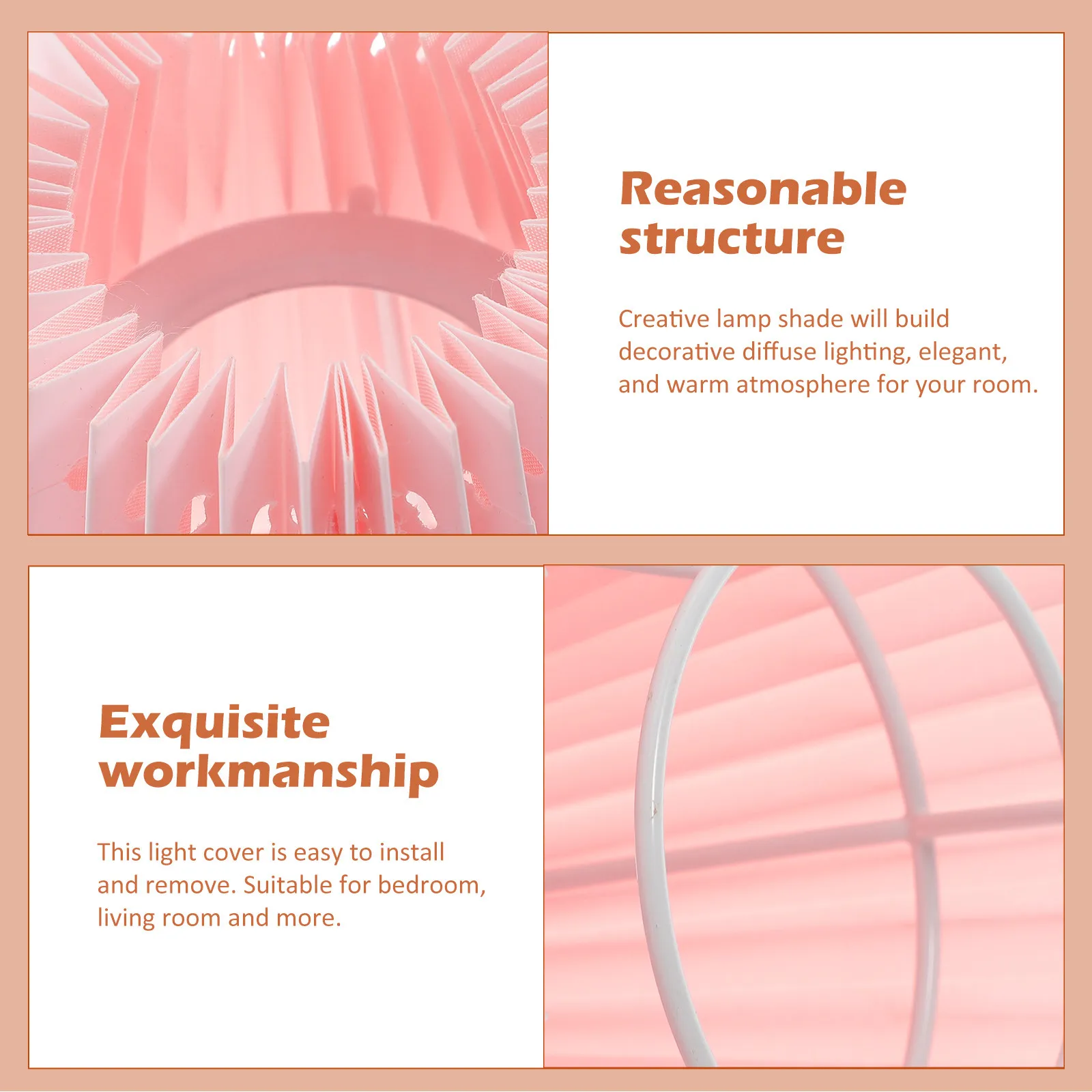

1Pcs Lamp Shade Protective Cloth Lampshade Iron Material Decorative Pleated Light Cover Table Lamp Accessory for Living Bedroom
