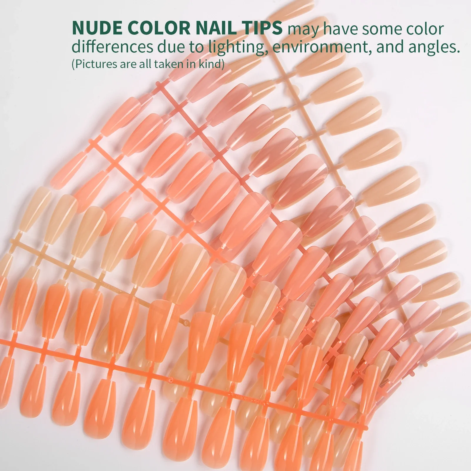 Nailpop Nude Color Acrylic Nails Tips Press on Coffin Almond Nail Extension Colorful Square Soft Gel Artificial Fingernails