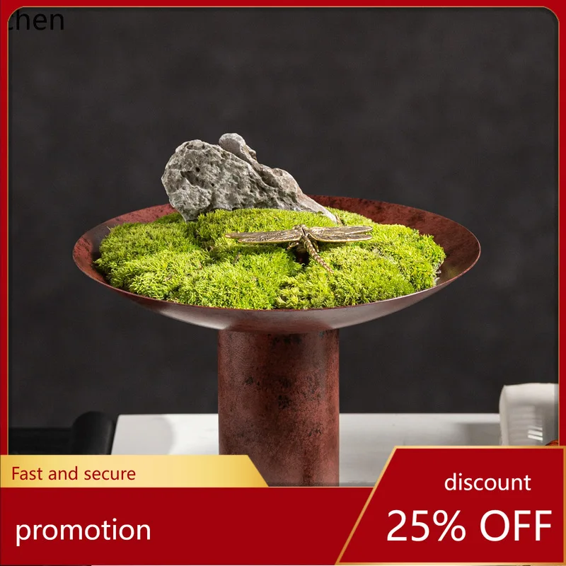 

YFY Chinese Style Song Dynasty Aesthetic Metal Potted Plant Eternal Moss Homestay Tea Space Artificial Flower