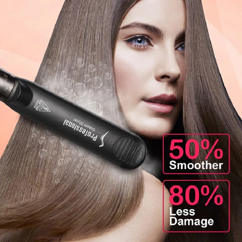 Professional Flat Iron Steam Hair Straightener with Argan Oil Infusion Hair Iron Ceramic Vapor Fast Heating straightening Tools